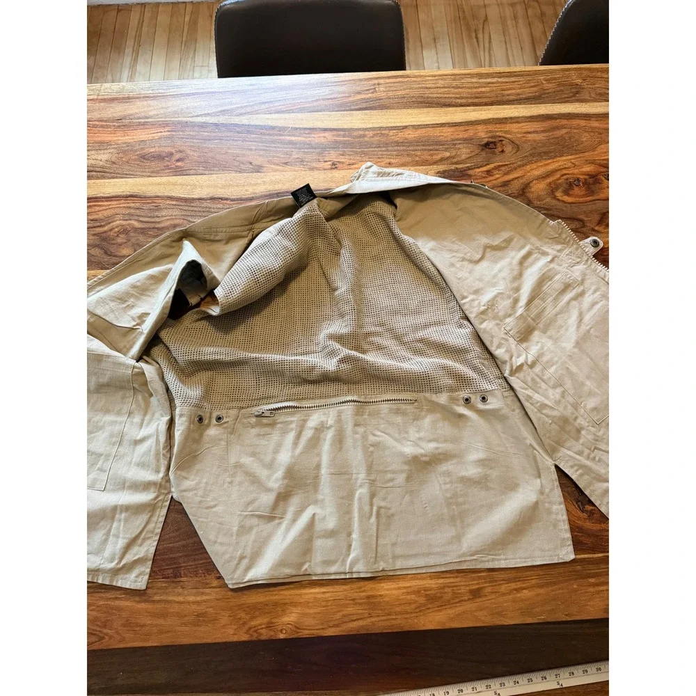 Humvee Mens Safari Photo Vest Khaki Cotton Utility Fishing Multi-Pocket Size M